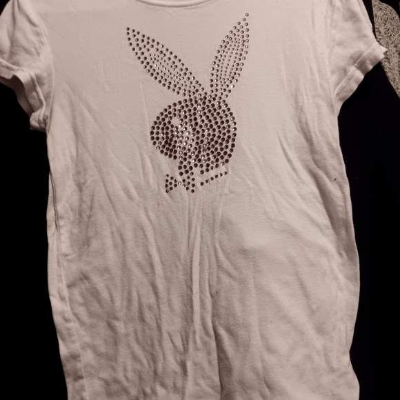 PLAYBOY Tops - Playboy Vintage rhinestone t-shirt. Says XL but is a Small